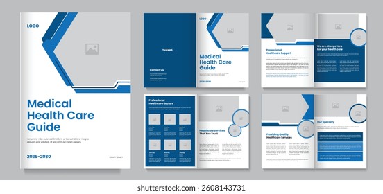 Healthcare Brochure Design Template, Medical brochure design template 8 page design brochure Template