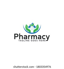 Healthcare Business Capsule symbol or icon Pharmacy Vector Logo Design Template.
