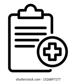 Healthcare card icon. Outline healthcare card vector icon for web design isolated on white background