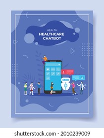 concepto de tecnología de chatbot de asistencia sanitaria para plantilla de banners, volantes, libros y portada de revista