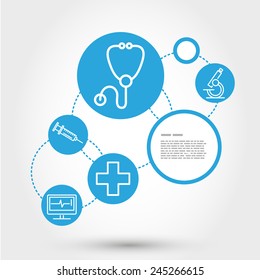 Healthcare Circle Concept With Stethoscope, Medical Concept