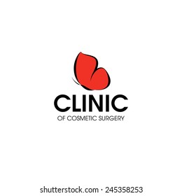 Healthcare clinic logo design vector template. Butterfly icon