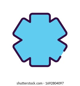 healthcare concept, emergency star icon over white background, line color style, vector illustration