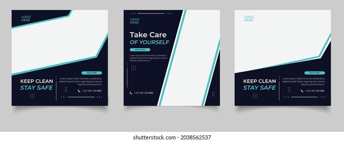 Healthcare consultant banner or square flyer for social media
