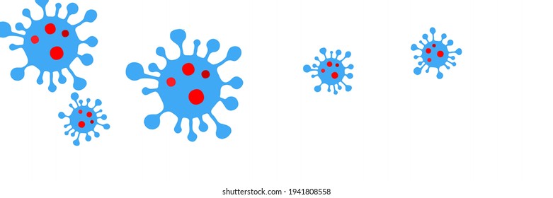 Healthcare Coronavirus Red Danger Sign Sick Backdrop. Pandemic Neon Medicine Vivid Virus White Covid-19 Illustration. Horizontal Vibrant Quarantine Blue Epidemic Science Bright Test Vector.