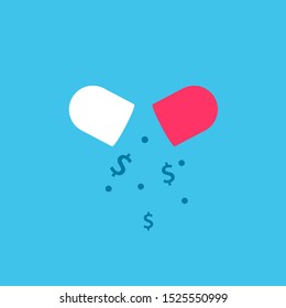 Healthcare Costs Clipart Image With Pill