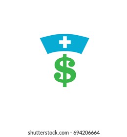 Healthcare costs and expenses showing nurses hat and dollar sign