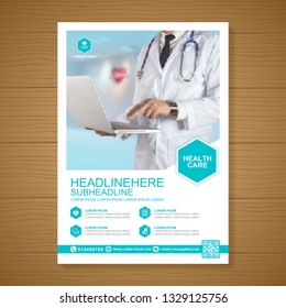 Healthcare cover a4 template design for a report and medical brochure design, flyer, leaflets decoration for printing and presentation vector illustration