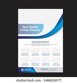 Healthcare Cover A4 Template Design For A Report And Medical Brochure Design, Flyer, Leaflets Decoration For Printing And Presentation Vector Illustration