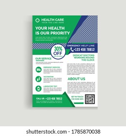 Healthcare cover a4 template design for a report and medical brochure design, flyer, leaflets decoration for printing and presentation vector illustration
