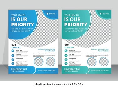 Healthcare cover a4 template design and flat icons for a report and medical brochure design, flyer, leaflets decoration for printing and presentation vector. for web banner ads.