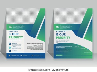 healthcare cover a4 template design and flat icons for a report and medical brochure design, flyer, leaflets decoration for printing and presentation vector.