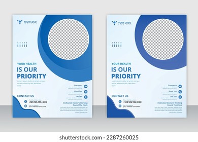 healthcare cover a4 template design and flat icons for a report and medical brochure design, flyer, leaflets decoration for printing and presentation vector.