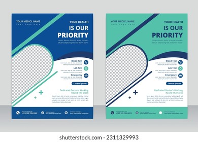 healthcare cover a4 template design and flat icons for a report and medical brochure design, flyer, leaflets decoration for printing and presentation vector.  