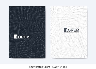 Healthcare cover template design for a report and medical brochure design, flyer, leaflets for printing presentation. DNA helix, DNA strand, molecule or atom, neurons. Vector illustration
