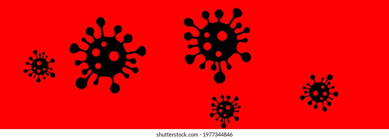 Healthcare Covid-19 Neon Danger Sign Coronavirus Background. Sick Vibrant Virus Creepy Medicine Horizontal Red Quarantine Vector. Test Vivid Epidemic Bright Pandemic Black Science Illustration.