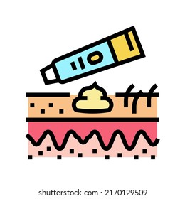 healthcare cream color icon vector. healthcare cream sign. isolated symbol illustration