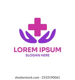 Healthcare Cross and Hand Icon – Modern Medical Logo Design