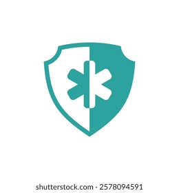 Healthcare Cross Shield Icon Vector Template