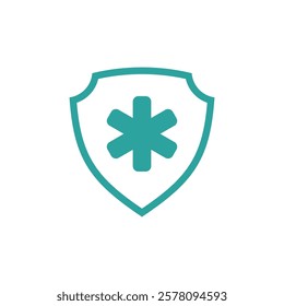 Healthcare Cross Shield Icon Vector Template