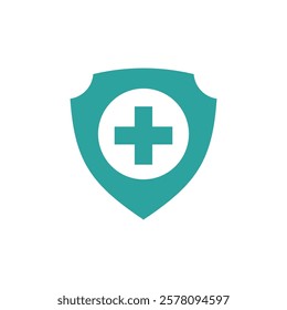 Healthcare Cross Shield Icon Vector Template