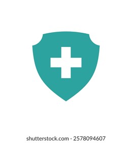 Healthcare Cross Shield Icon Vector Template