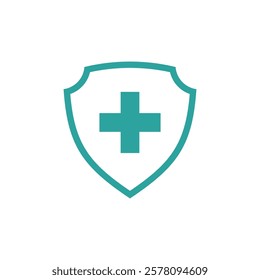 Healthcare Cross Shield Icon Vector Template