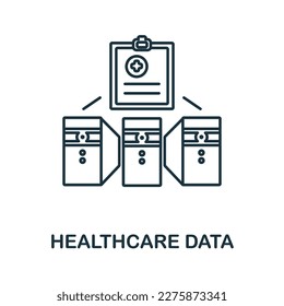 Healthcare Data outline icon. Simple element from healthcare innovations collection. Creative Healthcare Data line icon for web design, templates, infographics and more