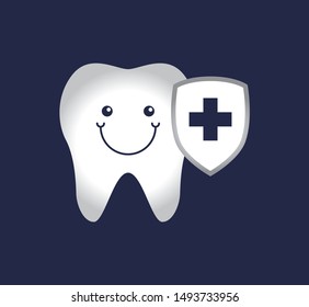 Healthcare and Dental Insurance Flat Vector Concept with shield protection. -Vector