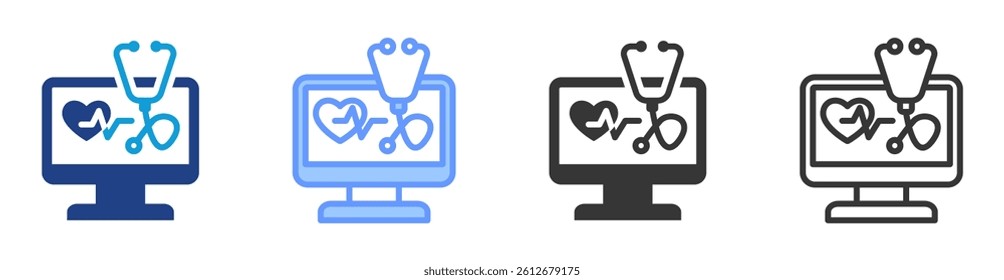 Healthcare diagnostic icon set multiple style collection