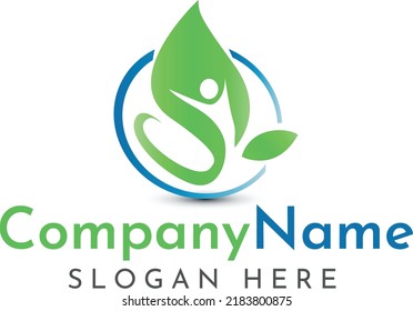 Healthcare doctor pharmacy herbal medicine laboratory DNA wellness company logo design template