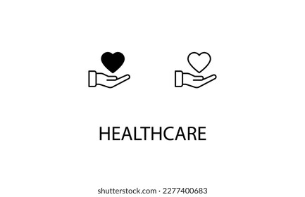 Healthcare  double icon design stock illustration