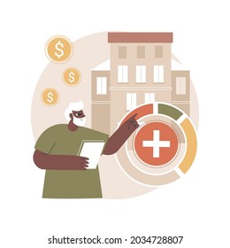 Healthcare Expenses Of Retirees Abstract Concept Vector Illustration. Spending On Healthcare, Supplemental Health Insurance Plan, Retirement Expenses, Medical Service Cost Abstract Metaphor.