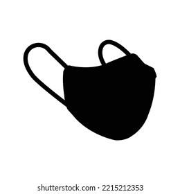 Healthcare face protective mask icon | Black Vector illustration |