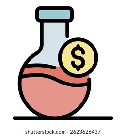 Healthcare flask icon. Outline healthcare flask vector icon color flat isolated