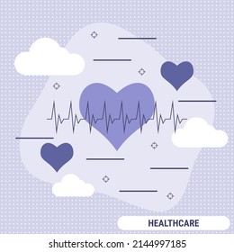 Healthcare flat design style vector concept illustration