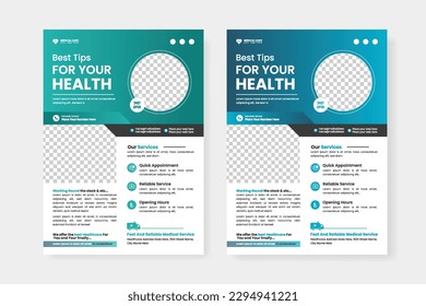 Healthcare Flyer Layout , medical flyer or poster design layout