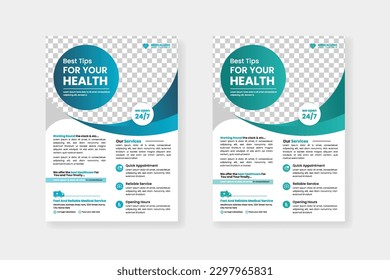 Healthcare Flyer Layout , medical flyer or poster design layout