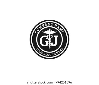 Healthcare G J initial logo designs template