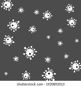 Healthcare Grey Medicine Covid-19 Monochrome Pandemic Vector. Science Virus Coronavirus Calm Hospital Danger Sign Background. Sick White Epidemic Black Test Dark Quarantine Illustration.