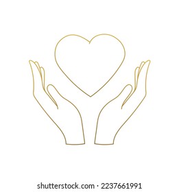 Healthcare hands holding heart flat vector icon for apps and website. Vector flat. 10 EPS.