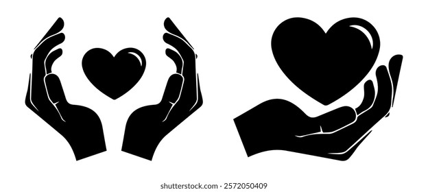 Healthcare hands holding heart on white background