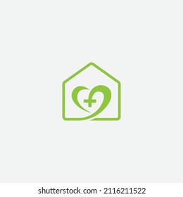 healthcare home medical logo illustration vector template