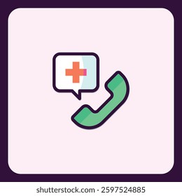 Healthcare hotline illustration depicting medical assistance and support