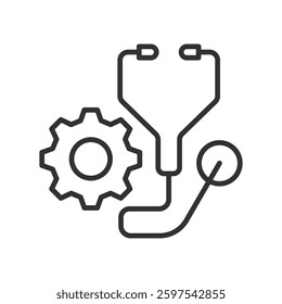 Healthcare, icon in line design. Healthcare, Medical, Hospital, Doctor, Patient care, Health, Medicine on white background vector. Healthcare editable stroke icon