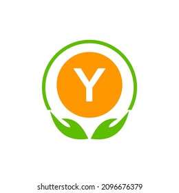 Healthcare Icon Medical Pharmacy Logo On Letter Y. Health, Charity Logo With Y Logotype Template