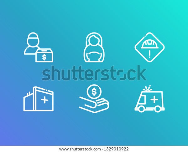 Healthcare icon set and medical volunteer with
ambulance, medical center and charity. Pregnancy related healthcare
icon vector for web UI logo
design.