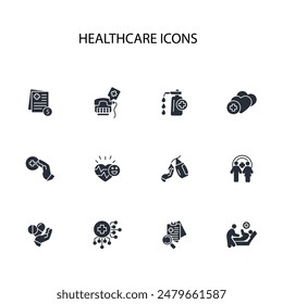 Healthcare icon set.vector.Editable stroke.linear style sign for use web design,logo.Symbol illustration.
