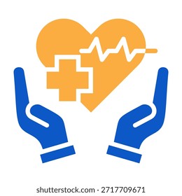 Icono de atención médica Ilustración vectorial de diseño de color sólido