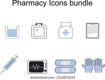 Iconos de farmacia colección de diseño de Paquete